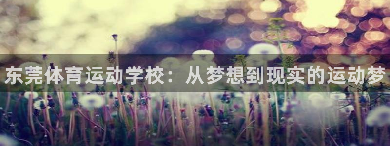 3377体育官网下载注册：东莞体育运动学校：从梦想到