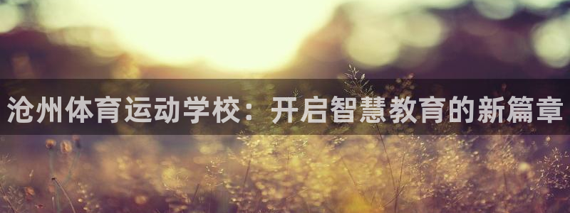 3377体育官网下载平台APP：沧州体育运动学校：开启智慧教